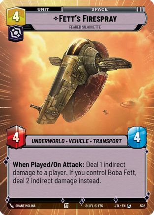 Fett's Firespray - Feared Silhouette (Hyperspace) (502) - Jump to Lightspeed