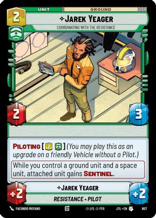Jarek Yeager - Coordinating With The Resistance (Foil) (607) - Jump to Lightspeed Foil