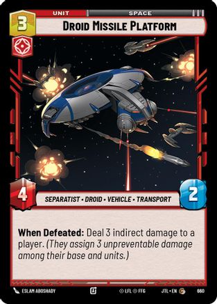 Droid Missile Platform (Foil) (660) - Jump to Lightspeed Foil