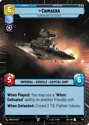 Chimaera - Reinforcing the Center (Hyperspace Foil) (773) - Jump to Lightspeed Foil