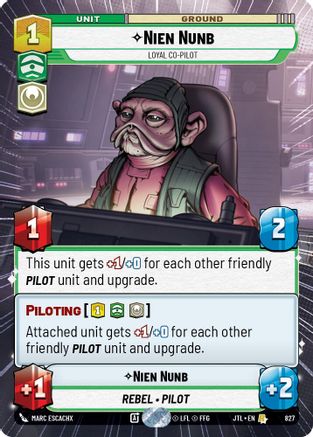 Nien Nunb - Loyal Co-Pilot (Hyperspace Foil) (827) - Jump to Lightspeed Foil