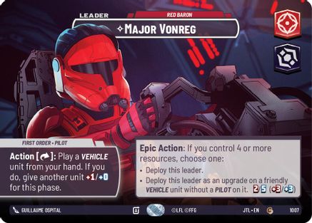 Major Vonreg - Red Baron (Showcase) (1007) - Jump to Lightspeed Foil