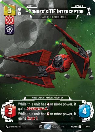 Vonreg's TIE Interceptor - Ace of the First Order (Prestige Foil) (1066) - Jump to Lightspeed Foil