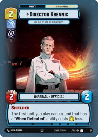 Director Krennic - On the Verge of Greatness (Foil) (21) - Jump to Lightspeed Weekly Play Promos Foil