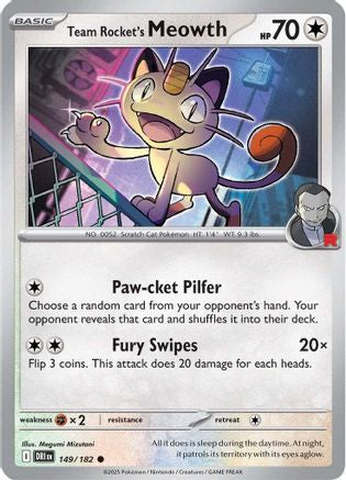 Team Rocket's Meowth 149 SV10 Destined Rivals - Common