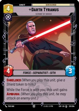 Darth Tyranus - Servant of Sidious (231/264) - Legends of the Force