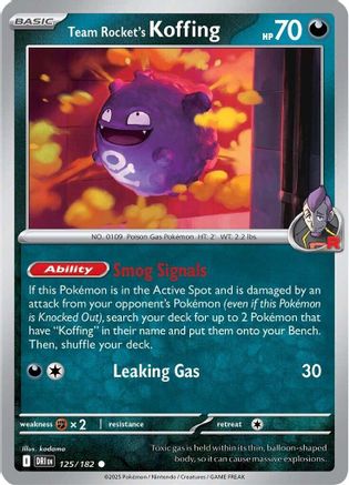 Team Rocket's Koffing 125 SV10 Destined Rivals - Common