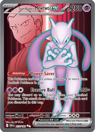 mew and mewtwo pokemon card Pokemon Destined Rivals Ultra Rare Team Rocket's Mewtwo ex #213