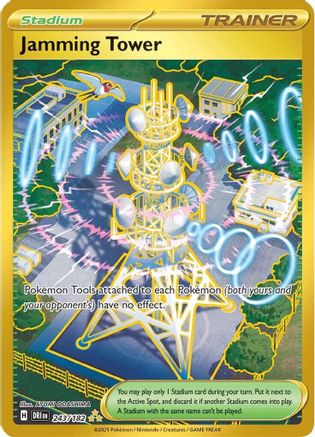 Jamming Tower 243/182 - Holofoil SV10 Destined Rivals - Hyper Rare