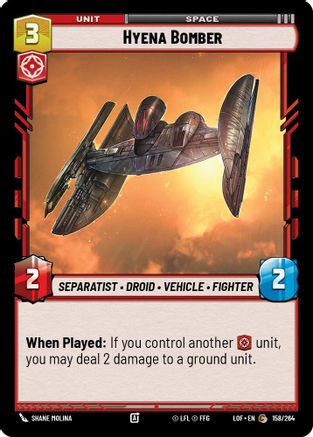 Hyena Bomber (158/264) - Legends of the Force