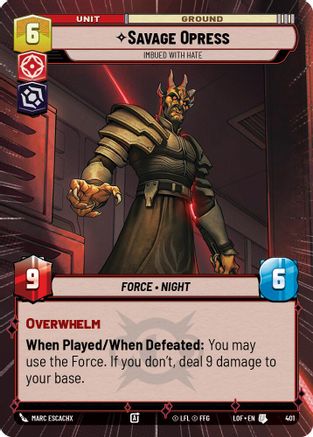 Savage Opress - Imbued With Hate (Hyperspace) (401) - Legends of the Force
