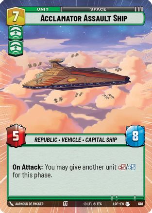 Acclamator Assault Ship (Hyperspace Foil) (846) - Legends of the Force Foil