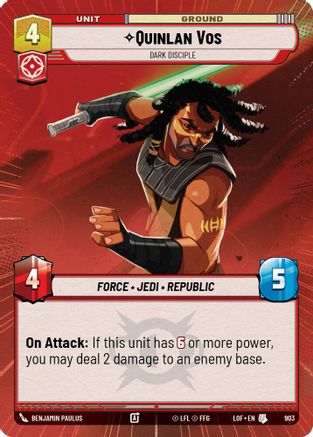 Quinlan Vos - Dark Disciple (Hyperspace Foil) (903) - Legends of the Force Foil
