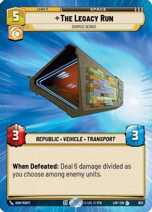 The Legacy Run - Doomed Debris (Hyperspace Foil) (953) - Legends of the Force Foil