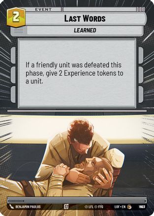 Last Words (Hyperspace Foil) (1003) - Legends of the Force Foil