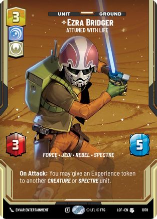 Ezra Bridger - Attuned With Life (Prestige Foil) (1078) - Legends of the Force Foil
