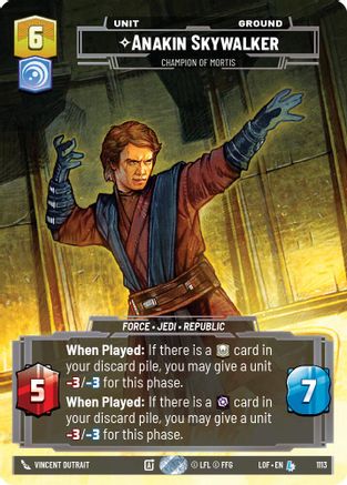 Anakin Skywalker - Champion of Mortis (Prestige Foil) (1113) - Legends of the Force Foil