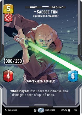 Saesee Tiin - Courageous Warrior (Serialized) (1136) - Legends of the Force Foil