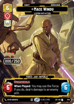 Mace Windu - Leaping into Action (Serialized) (1148) - Legends of the Force Foil
