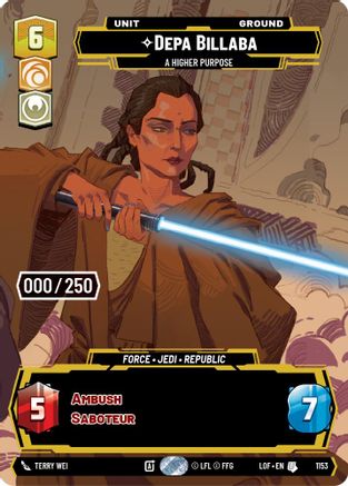 Depa Billaba - A Higher Purpose (Serialized) (1153) - Legends of the Force Foil