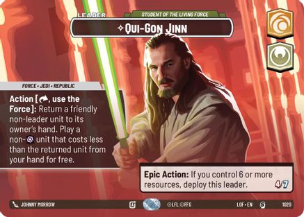 Qui-Gon Jinn - Student of the Living Force (Showcase) (1020) - Legends of the Force Foil