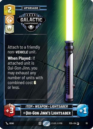 Qui-Gon Jinn's Lightsaber (111) - Organized Play Promos Foil
