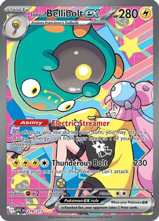 Iono's Bellibolt ex 279/217 - Holofoil ME Ascended Heroes - Special Illustration Rare