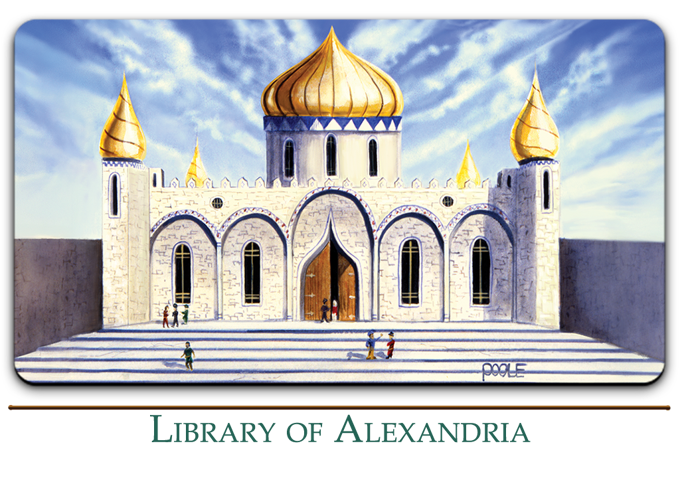 Mark Poole Playmat Collection - Library of Alexandria - Signed Premium Stitched Edge Playmat