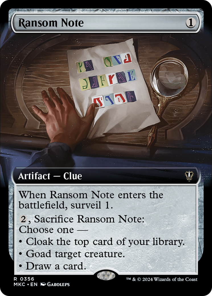 Ransom Note (0356) (Extended Art) (MKC-356) - Murders at Karlov Manor Commander: (Extended Art)
