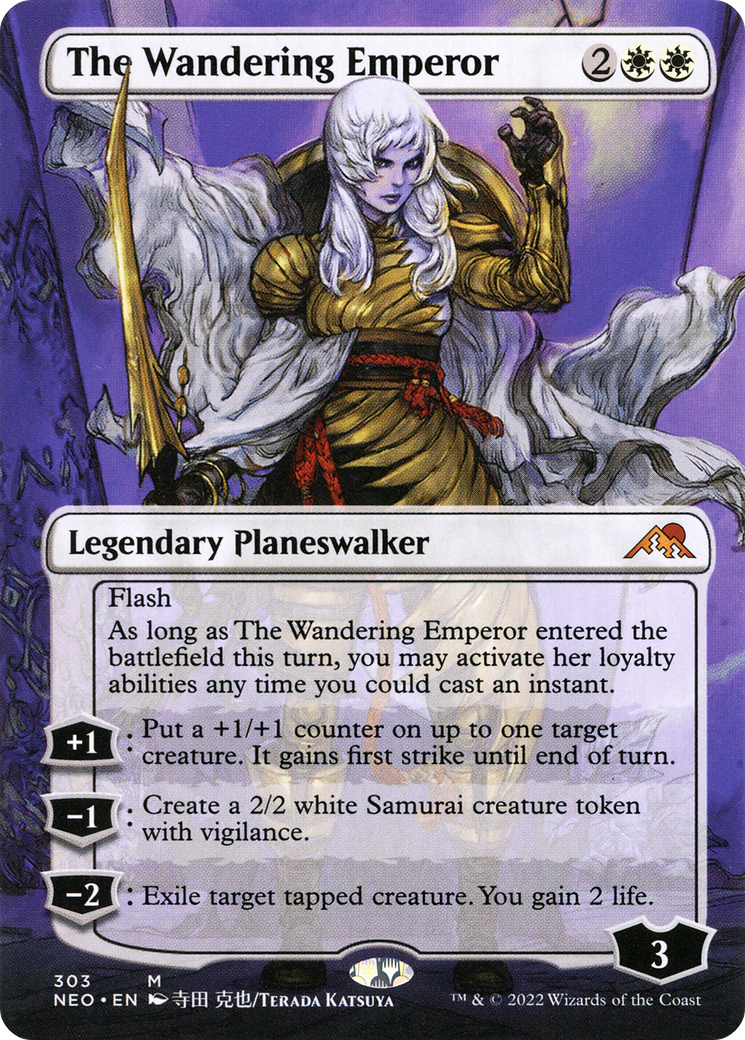 The Wandering Emperor (Borderless) (NEO-303) - Kamigawa: Neon Dynasty (Borderless)