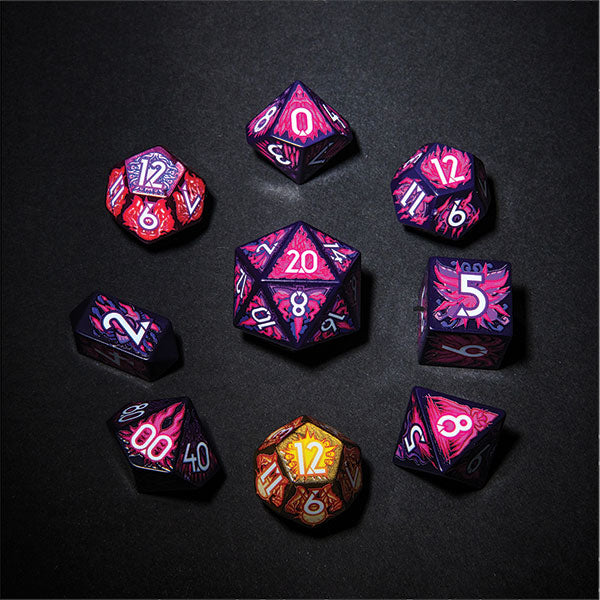 7-Die Set Botch Dice - Daggerheart - Warlock + 2x Bonus d12s