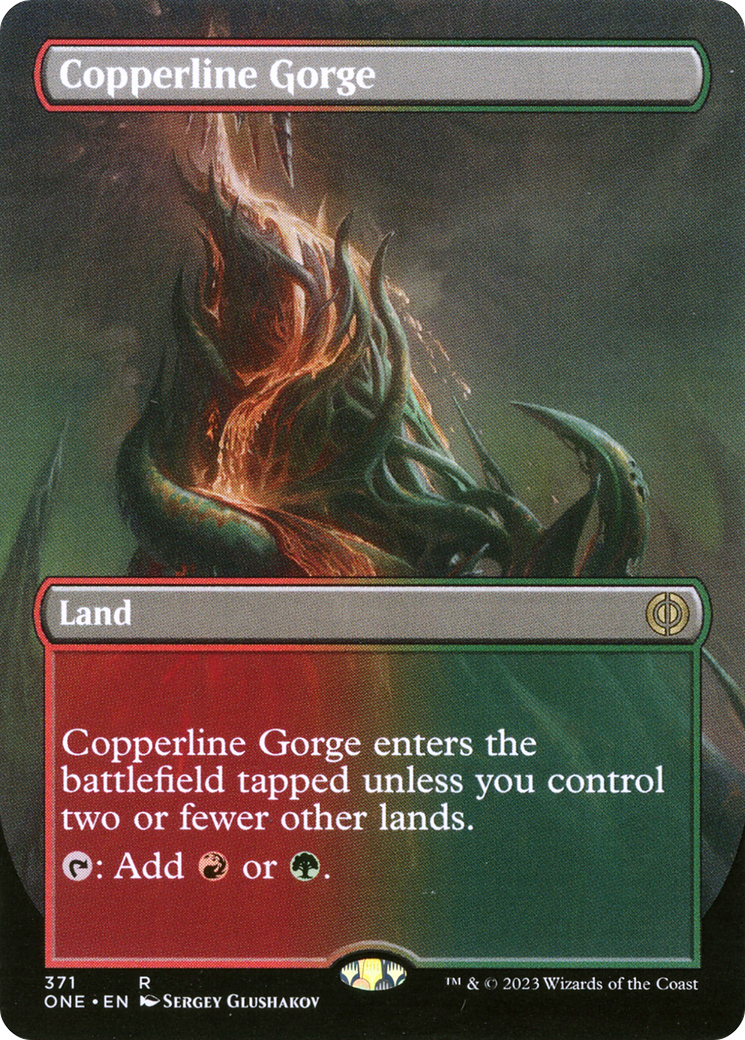 Copperline Gorge (Borderless) (ONE-371) - Phyrexia: All Will Be One (Borderless)