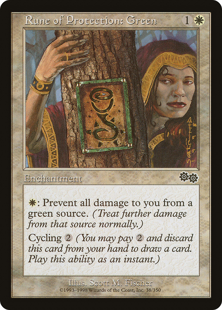 Rune of Protection: Green (USG-038) - Urza's Saga