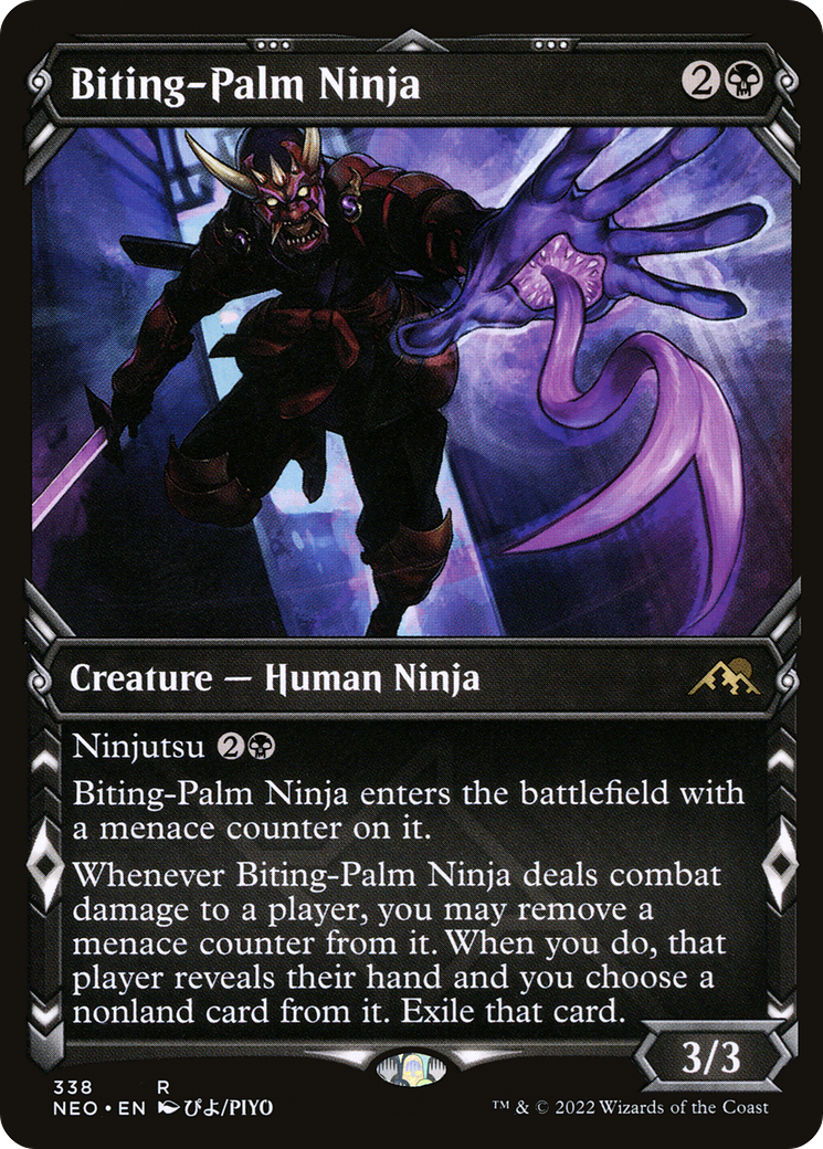 Biting-Palm Ninja (Showcase) (NEO-338) - Kamigawa: Neon Dynasty: (Showcase) Foil