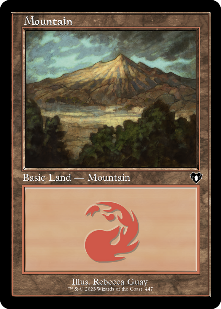 Mountain (447) (Retro Frame) (CMM-447) - Commander Masters Foil
