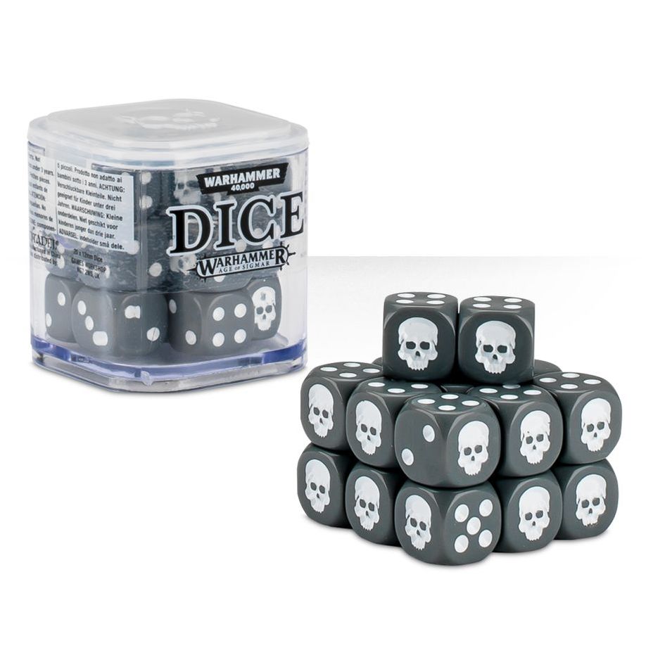 Grey - Warhammer - 12mm D6 Dice Cube (20ct)