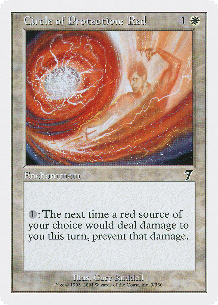 Circle of Protection: Red (7ED-009) - 7th Edition Foil