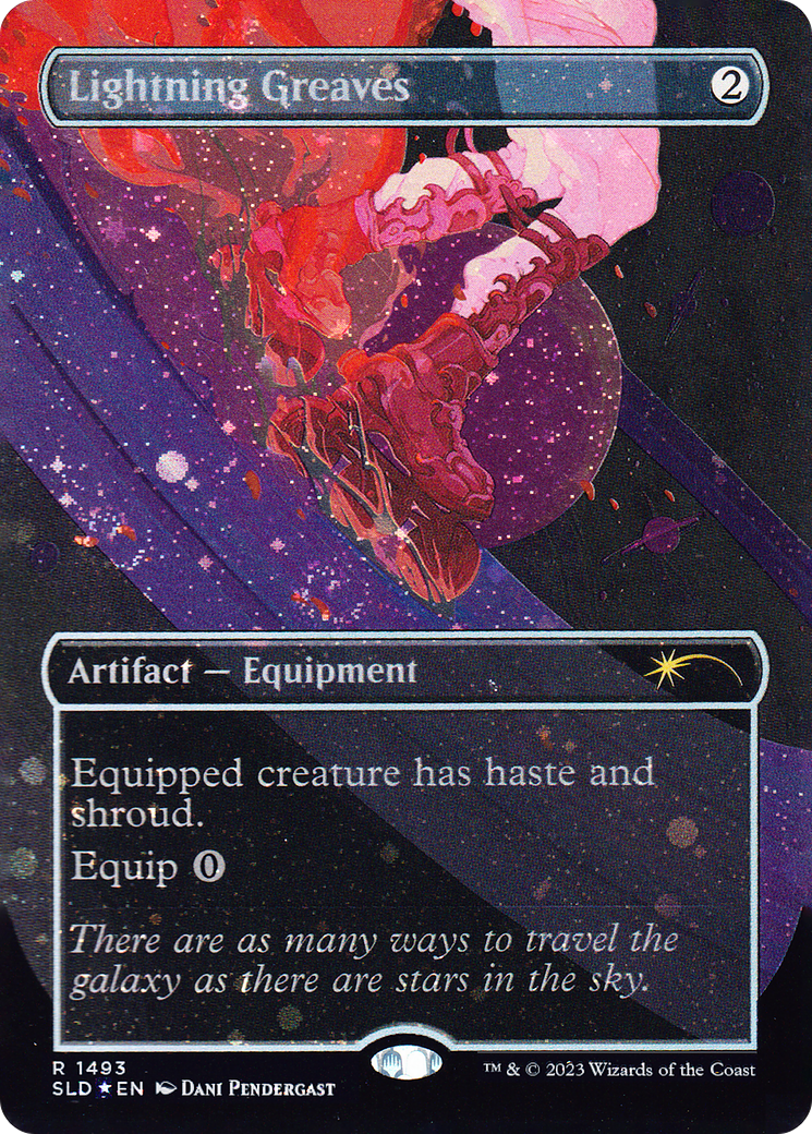 Lightning Greaves (1493) (Galaxy Foil) (SLD-1493★) - Secret Lair Drop (Borderless) Foil