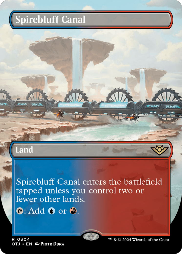 Spirebluff Canal (Borderless) (OTJ-304) - Outlaws of Thunder Junction (Borderless) Foil