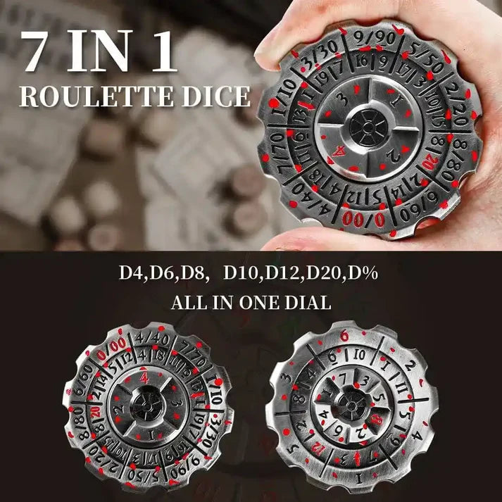 Silver 2-in-1 D&D Dice & Fidget Spinner