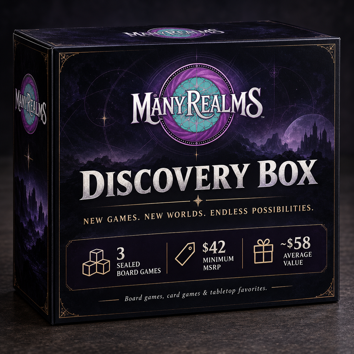 Many Realms - Mystery Loot Box - Discovery Board Game Box