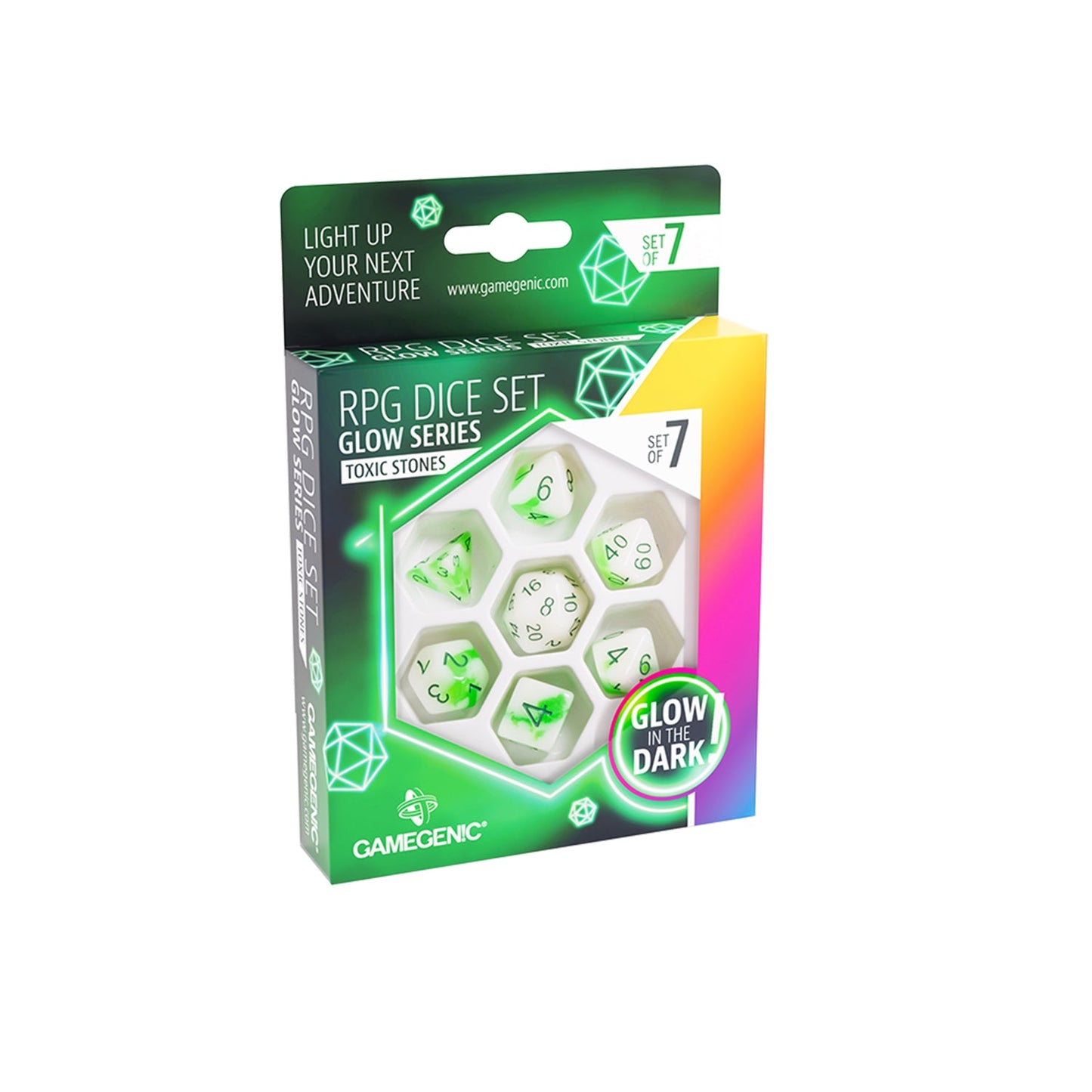 Toxic Stones - Glow Series - RPG Dice Set (7ct)