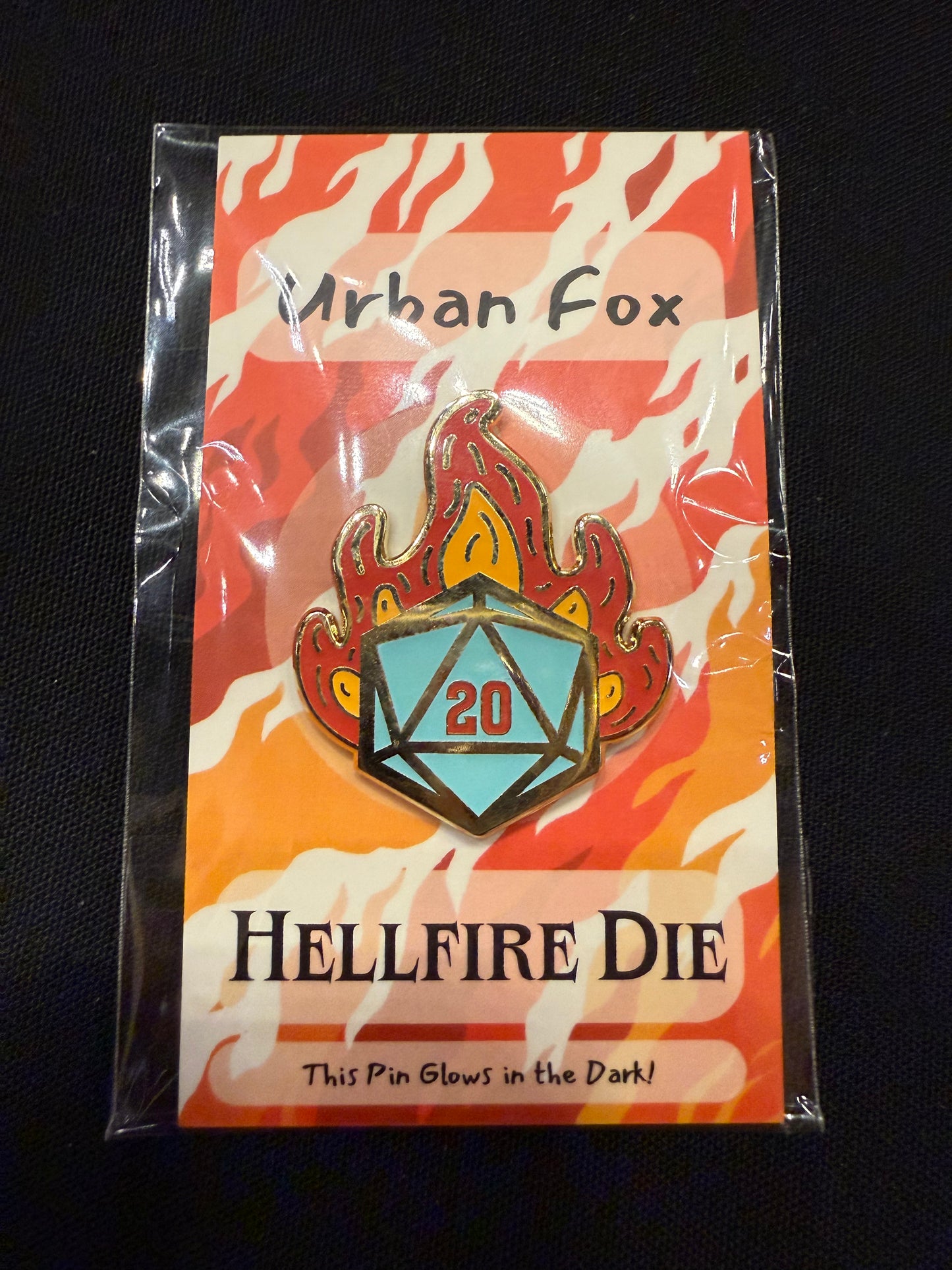 Hellfire Dice Pin (Glow in the Dark)