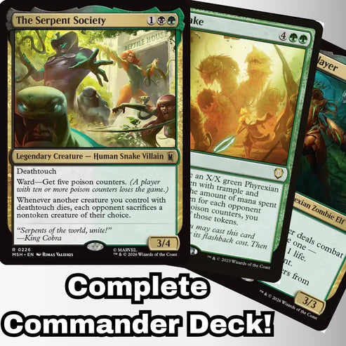 Magic the Gathering - The Serpent Society - Custom Built Commander Deck