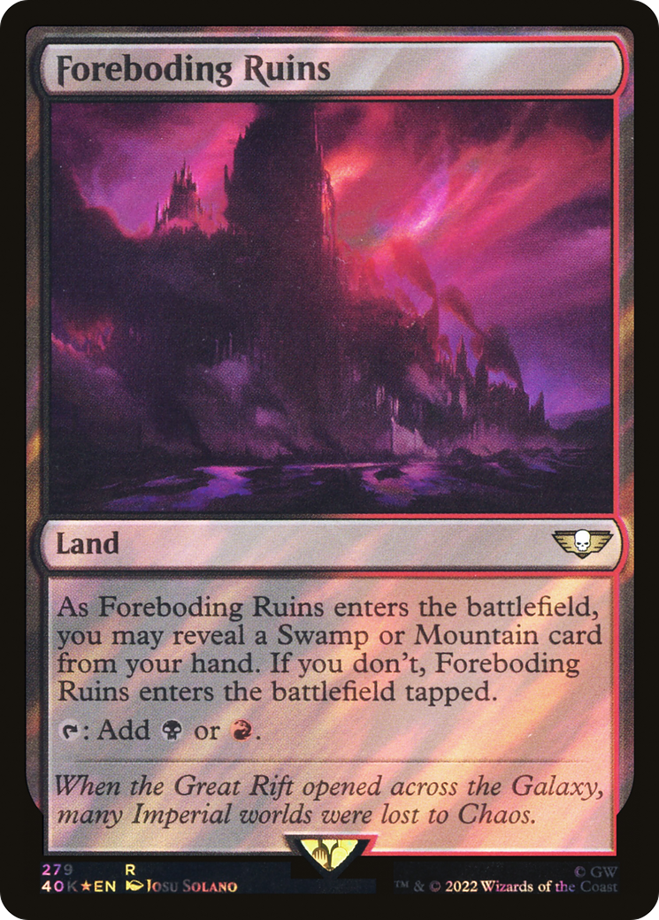 Foreboding Ruins (Surge Foil) (40K-279★) - Warhammer 40,000 Commander Foil
