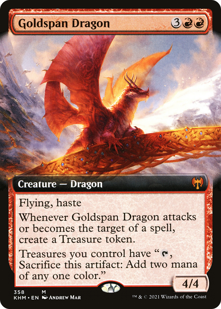 Goldspan Dragon (Extended Art) (KHM-358) - Kaldheim: (Extended Art) Foil