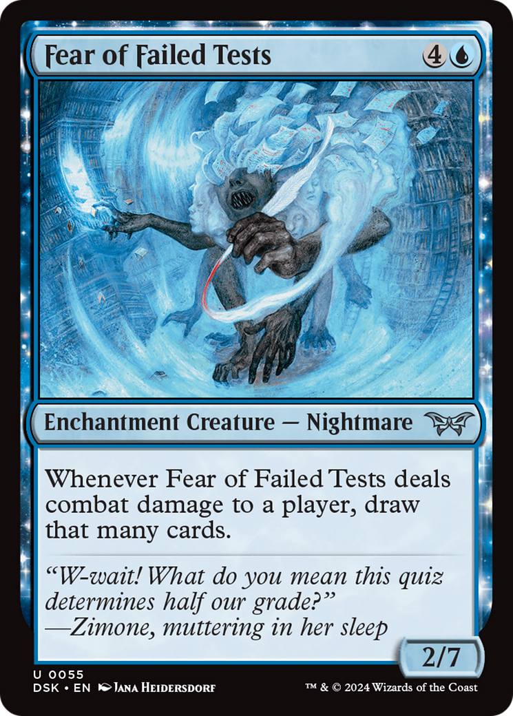 Fear of Failed Tests (DSK-055) - Duskmourn: House of Horror: (enchantment) Foil