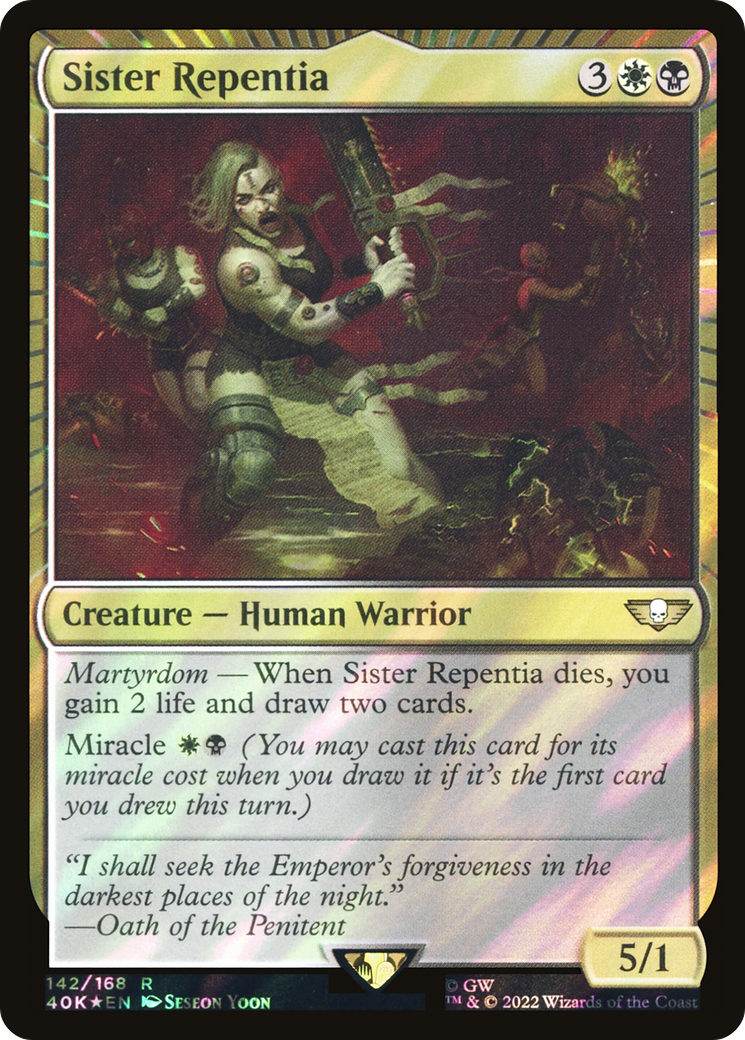 Sister Repentia (Surge Foil) (40K-142★) - Warhammer 40,000 Commander Foil