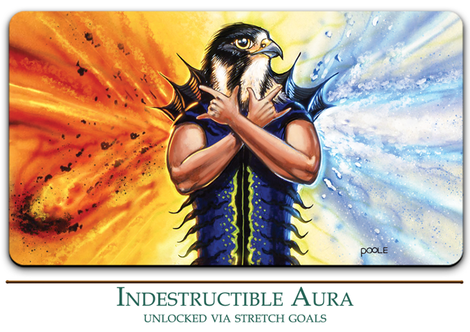 Mark Poole Playmat Collection - Indestructible Aura - Signed Premium Stitched Edge Playmat