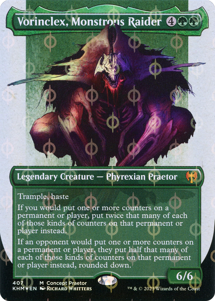 Vorinclex, Monstrous Raider (Concept Praetor) (Step-and-Compleat Foil) (KHM-407) - Kaldheim (Borderless) Foil